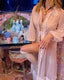 60s Vintage Pink Swiss Dot Sheer Puff Sleeve Robe Romantic Lingerie Ruffle Trim Peignoir