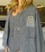 90s Vintage Jay Lerbret pour BIS Railroad Stripe 3-Piece Pant Suit | Hickory Stripe Vest & Trouser Set