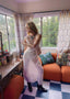 30s Vintage Lace Trim Sheer Maxi Slip Boho Style Pink Bridal Lingerie Dress