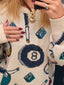 80s Vintage Land’s End 8-Ball Novelty Crew Neck Sweater