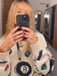 80s Vintage Land’s End 8-Ball Novelty Crew Neck Sweater