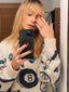 80s Vintage Land’s End 8-Ball Novelty Crew Neck Sweater