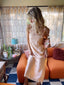 30s Vintage Peach Lace Trim Silk Slip Dress Antique Boho Bridal Lingerie