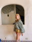 Vintage Inspired LEBOUDIOR Handknit Green Cardigan