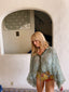 Vintage Inspired LEBOUDIOR Handknit Green Cardigan