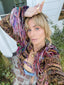 70s Vintage Art To Wear Hand Knit Striped Fringe Duster Jacket