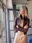 90s Vintage GUCCI Brown Leather Bomber Shearing Moto Jacket