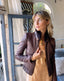 90s Vintage GUCCI Brown Leather Bomber Shearing Moto Jacket