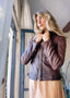 90s Vintage GUCCI Brown Leather Bomber Shearing Moto Jacket