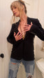 00s Vintage GUCCI Wool Knit Black Blazer y2k Designer Tailored Workwear