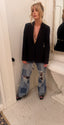 00s Vintage GUCCI Wool Knit Black Blazer y2k Designer Tailored Workwear