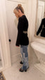 00s Vintage GUCCI Wool Knit Black Blazer y2k Designer Tailored Workwear