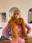 60s Vintage Bubble Gum Pink Boucle Knit Cropped Cardigan Puff Sleeve Sweater