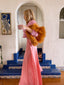 60s Vintage Bubble Gum Pink Boucle Knit Cropped Cardigan Puff Sleeve Sweater