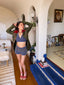 40s Navy Blue Polka Dot Halter and Hot Short Set