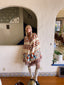 Vintage Sabra knit cape with hearts and lovers motif
