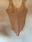 90s Vintage Rare Christian Dior Logo Mesh Bodysuit Nude Monogram One-Piece