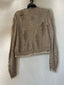 00s Vintage BALMAIN Paris Metallic Gold Distressed Knit Jacket y2k Chainmail Mesh Cardigan