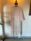 60s Vintage Pink Swiss Dot Sheer Puff Sleeve Robe Romantic Lingerie Ruffle Trim Peignoir