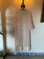 60s Vintage Pink Swiss Dot Sheer Puff Sleeve Robe Romantic Lingerie Ruffle Trim Peignoir