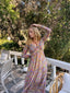 70s Vintage Robert David Morton Sheer Maxi Dress | Psychedelic Geometric Boho Style VTG