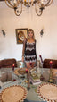 90s Vintage Black Mesh Mini Slip Dress with White Lace Sheer Boudoir Lingerie