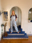 70s Vintage Big Mac Denim Overalls Engineer Blue and White Stripe Jumpsuit