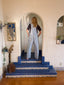 70s Vintage Big Mac Denim Overalls Engineer Blue and White Stripe Jumpsuit