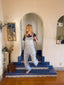 70s Vintage Big Mac Denim Overalls Engineer Blue and White Stripe Jumpsuit