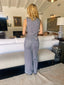 90s Vintage Jay Lerbret pour BIS Railroad Stripe 3-Piece Pant Suit | Hickory Stripe Vest & Trouser Set