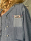 90s Vintage Jay Lerbret pour BIS Railroad Stripe 3-Piece Pant Suit | Hickory Stripe Vest & Trouser Set