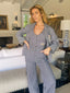 90s Vintage Jay Lerbret pour BIS Railroad Stripe 3-Piece Pant Suit | Hickory Stripe Vest & Trouser Set