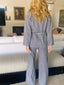 90s Vintage Jay Lerbret pour BIS Railroad Stripe 3-Piece Pant Suit | Hickory Stripe Vest & Trouser Set