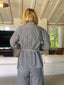 90s Vintage Jay Lerbret pour BIS Railroad Stripe 3-Piece Pant Suit | Hickory Stripe Vest & Trouser Set