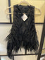 90s Vintage Maribou Feather Black Swan Vest