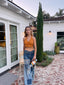 70s Vintage Buckskin Whipstitch Handmade Cropped Leather Halter Vest