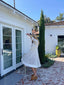 90s Vintage Pero Sheer Silk Chiffon Duster Bridal Lingerie Lace Trim Cape