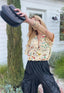 90s Vintage 7 by Todd Oldham Silk Map Print Blouse