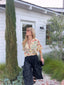90s Vintage 7 by Todd Oldham Silk Map Print Blouse