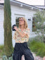 90s Vintage 7 by Todd Oldham Silk Map Print Blouse