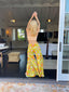 70s Vintage Geno California Sheer Linen Blend Wide-Leg Trouser Psychedelic Mod Floral Pant
