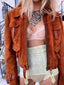 70s Vintage Brown Suede Cropped Copper Thrashed Jacket