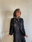 90s Vintage Catherine Coatney Black Mess Midi Dress