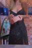 90s Vintage Victoria's Secret Black Sheer Slip Dress with Matching Thong y2k Set