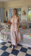 30s Vintage Christian Dior Silk Boudoir Cape | Pink Antique Lace Peignoir Duster VTG