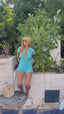70s Vintage Baby Blue Terrycloth Romper Beach Style Toweling Playsuit
