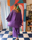 90s Vintage Karl Lagerfeld Violet Wool Coat & Trouser Set | Sculptural Power Ensemble