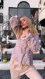00s Just Cavalli Lilac Fur and Leather Jacket | Roberto Cavalli Vintage Coat
