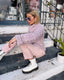 00s Just Cavalli Lilac Fur and Leather Jacket | Roberto Cavalli Vintage Coat