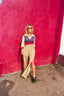 70s Vintage Paul Maris San Francisco Knit Polo | Mod Plaid Color Block Cropped Sweater